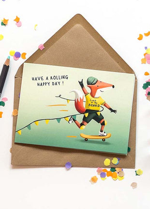 Wenskaart - Skateboard - Rolling Day - Lifestyle - Van papier - Wenskaarten
