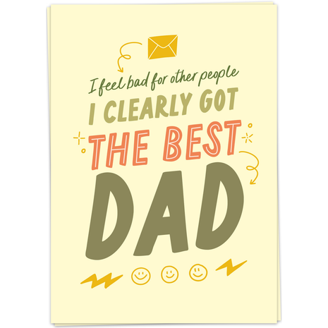 Wenskaart - The Best Dad - Lifestyle - Van papier - Wenskaarten - Familie