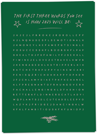 Wenskaart - The first tree words you see is how 2025 will be: - Lifestyle - Van papier - Wenskaarten - Feestdagen