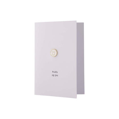 Wenskaart - ’trots op jou’ - broche wit - Lifestyle - Van papier - Wenskaarten - Felicitatie