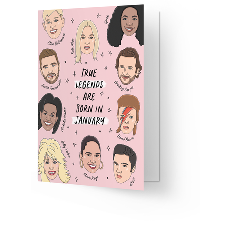 Wenskaart - True Legends - January - Lifestyle - Van papier - Wenskaarten - Verjaardag