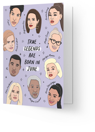 Wenskaart - True Legends - June - Lifestyle - Van papier - Wenskaarten - Verjaardag