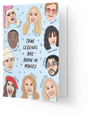 Wenskaart - True Legends - March - Lifestyle - Van papier - Wenskaarten - Verjaardag