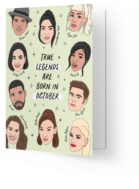 Wenskaart - True Legends - October - Cadeau’s & Lifestyle - Van papier - Wenskaarten - Verjaardag