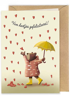 Wenskaart - Van hartjes gefeliciteerd! - Lifestyle - Van papier - Wenskaarten