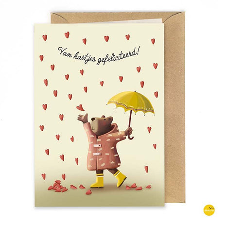 Wenskaart - Van hartjes gefeliciteerd! - Lifestyle - Van papier - Wenskaarten