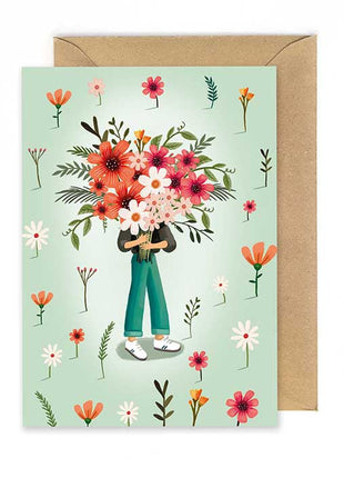 Wenskaart - Veldbloemen - bloemen (persoon) - Lifestyle - Van papier - Wenskaarten