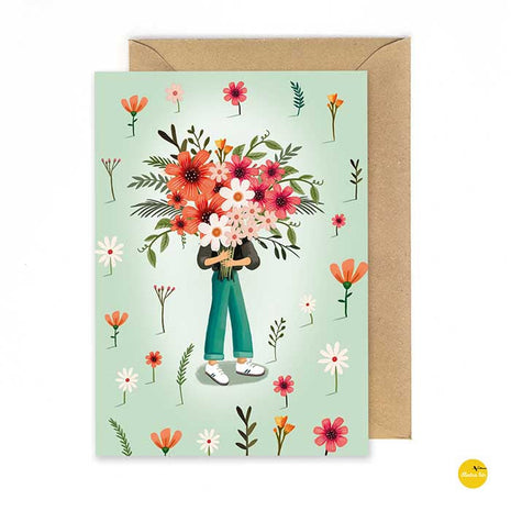 Wenskaart - Veldbloemen - bloemen (persoon) - Lifestyle - Van papier - Wenskaarten