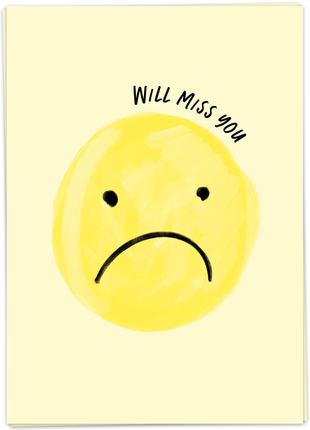 Wenskaart - Will Miss You - Lifestyle - Van papier - Wenskaarten - Moeilijke Momenten