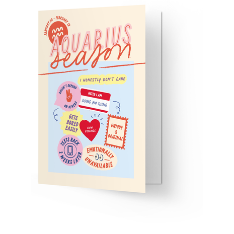 Wenskaart - Zodiac - Aquarius - Lifestyle - Van papier - Wenskaarten
