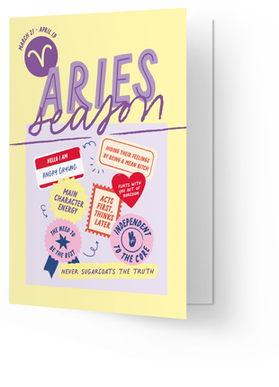 Wenskaart - Zodiac - Aries - Lifestyle - Van papier - Wenskaarten - Verjaardag