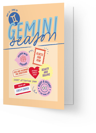 Wenskaart - Zodiac - Gemini - Lifestyle - Van papier - Wenskaarten - Verjaardag