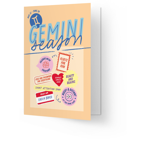 Wenskaart - Zodiac - Gemini - Lifestyle - Van papier - Wenskaarten - Verjaardag