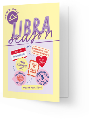 Wenskaart - Zodiac - Libra - Lifestyle - Van papier - Wenskaarten - Verjaardag