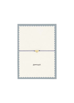 Wenskaart - zomaar - met armbandje hartje - donkerblauw - Lifestyle - Van papier - Wenskaarten - Zonder reden