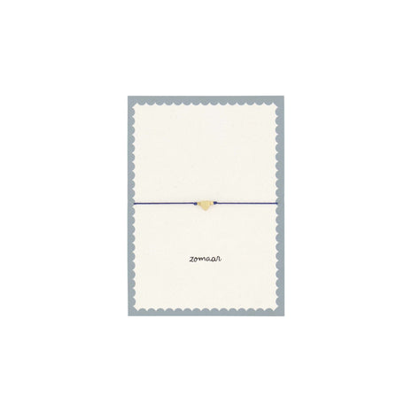 Wenskaart - zomaar - met armbandje hartje - donkerblauw - Lifestyle - Van papier - Wenskaarten - Zonder reden