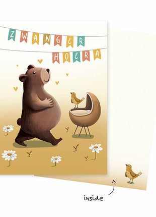 Wenskaart Zwanger hoera Cadeau’s & Lifestyle Van papier Wenskaarten Zwangerschap & geboorte