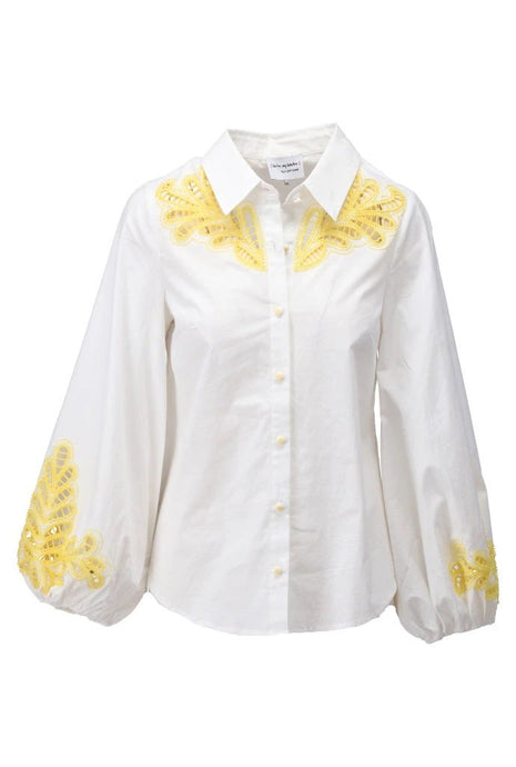 Blouse met borduursel - Lemon zest - C731L by K.Design
