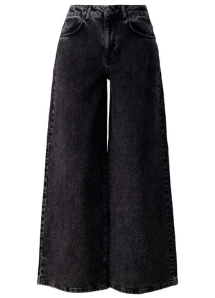 Wijde denim met glitter – grey denim - Kleding - Jeans