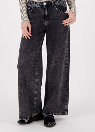 Wijde denim met glitter – grey denim - Kleding - Jeans