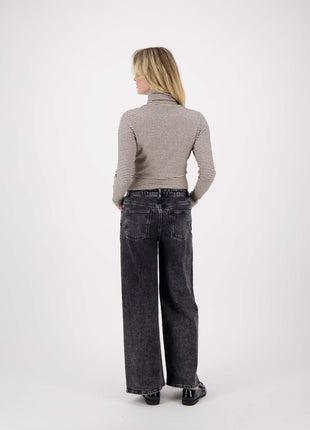 Wijde denim met glitter – grey denim - Kleding - Jeans
