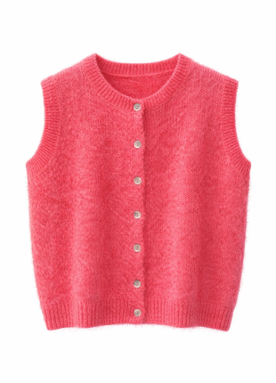 Debardeur met knoop - Luxe Mohair (koraal) by Charlotte Marie