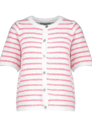 Cardigan - Fiona A603 - Gesso/Pink by Amelie & Amelie