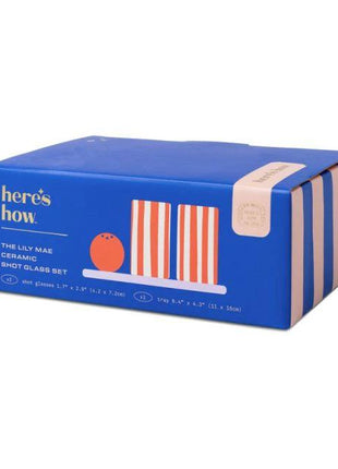 The Lily Mae Ceramic Tequila Shot Glass Set - Poppy + Lilac by Here's How