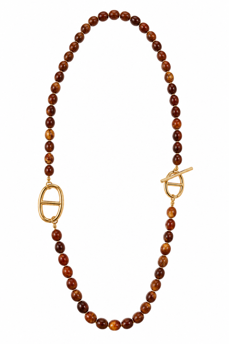 Kralenketting - Amara - Bruin & Goud