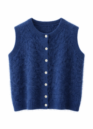 Debardeur met knoop - Luxe Mohair (navy) by Charlotte Marie