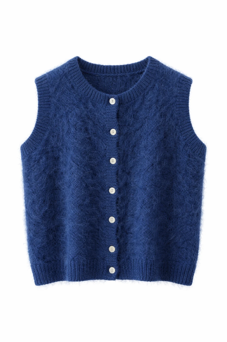 Debardeur met knoop - Luxe Mohair (navy) by Charlotte Marie