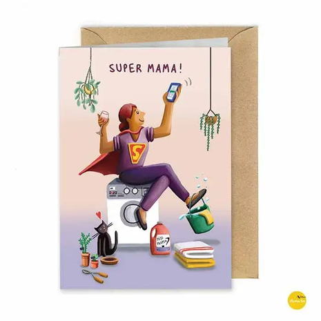Wenskaart - Super mama! by Illustralies