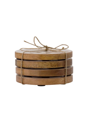 Set van 4 onderzetters parelmoer hartje - wit/goud by Zusss