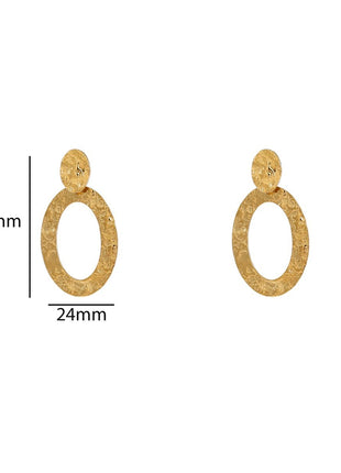 Oorbellen - Wavy Flat Round Dangle - 14K