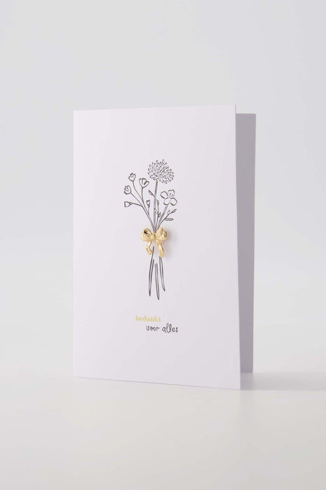 Broche carte de vœux - nœud, merci pour tout