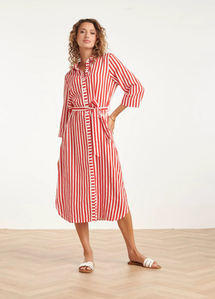Jurk met strepen - 26035 - Rood/wit by Smashed Lemon