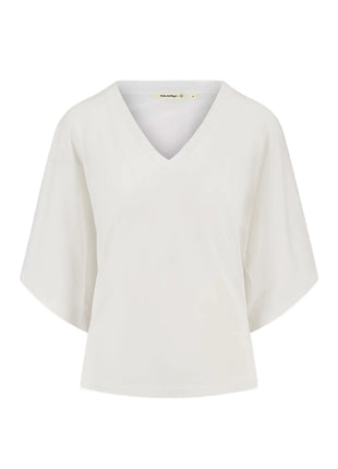V hals T-shirt wijde mouw met Zusss embroidery - 0304-0065 - Off white by Zusss