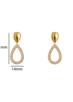 Shiny Oval Dangle - 14K