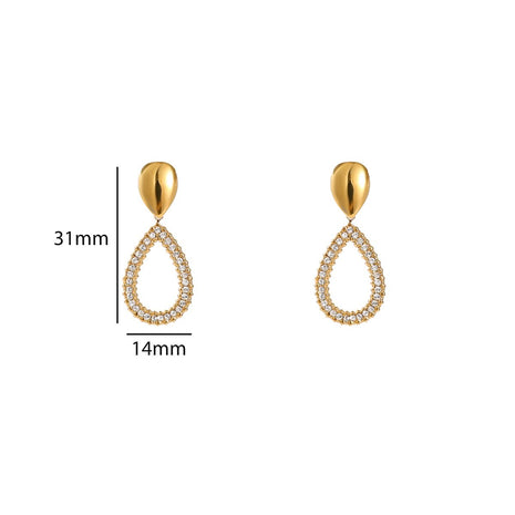 Shiny Oval Dangle - 14K