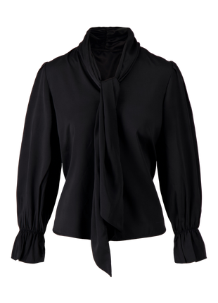 Bloes met strik – zwart