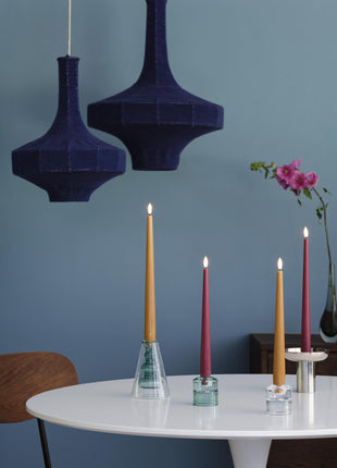 Bougie conique LED MM, soie, fine, rose vintage, lot de 2, 23 x 250 mm