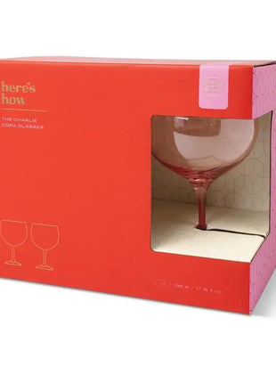 Copy of The Olive Martini Glass - Set of 2 - Blush + Cherry by Here's How