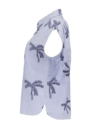 Bloesje - strepen & palmtree - 63383-70 by Geisha