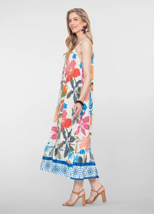 Jurk - AOP braided strings - 67355-70 by Geisha