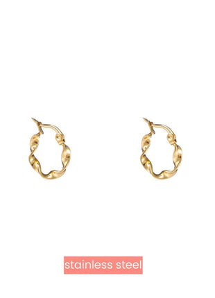 Oorbellen - Ribbon Twist Hoop - 14K