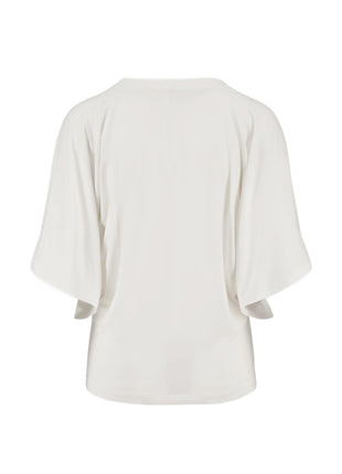 V hals T-shirt wijde mouw met Zusss embroidery - 0304-0065 - Off white by Zusss