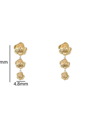 Oorbellen - Long Flower Stud - 14K