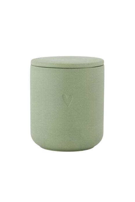Geurkaars keramiek hartje - 0503-0212 - Groen by Zusss