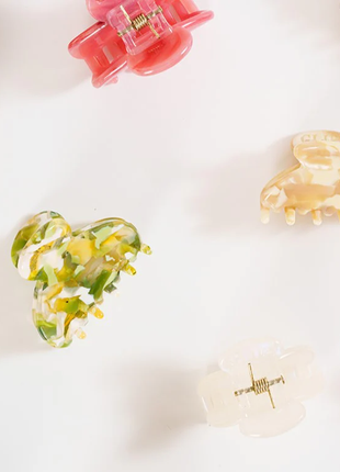 Zoë - Mini clip Licht - groen gevlekt - Modeaccessoires - Haarspelden