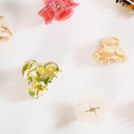 Zoë - Mini clip Licht - groen gevlekt - Modeaccessoires - Haarspelden